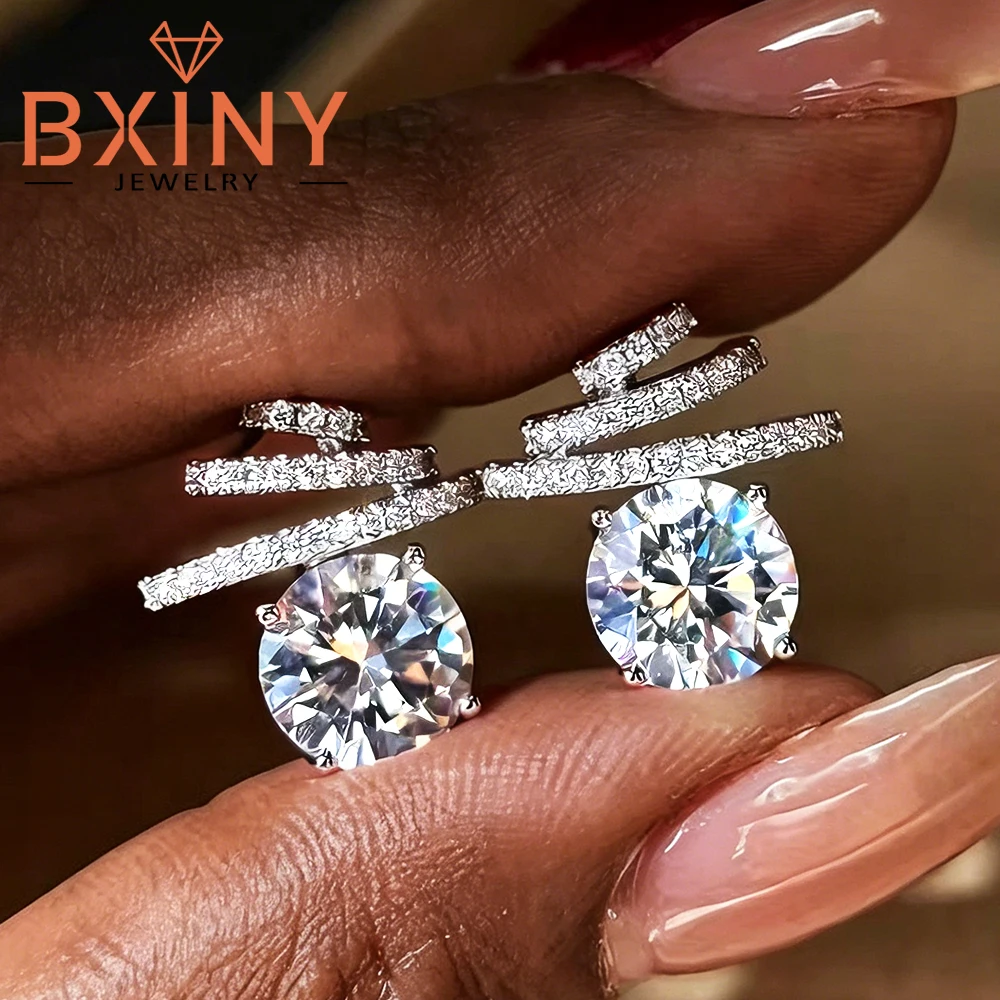 BXINY 4cttw Moissanite Stud Earrings 925 Sterling Silver Meteor Trail Diamond Ear Studs for Women Wedding Gifts Fine Jewelry GRA
BXINY 4cttw Moissanite Stud Earrings 925 Sterling Silver Meteor Trail Diamond Ear Studs for Women Wedding Gifts Fine Jewelry GRA