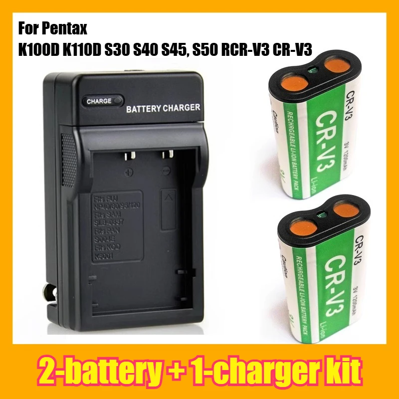 3V 1200mAh CR-V3 Camera Battery,for Pentax K100D K110D S30 S40 S45 S50 RCR-V3 CR-V3.A Charger Is Included
3V 1200mAh CR-V3 Camera Battery,for Pentax K100D K110D S30 S40 S45 S50 RCR-V3 CR-V3.A Charger Is Included