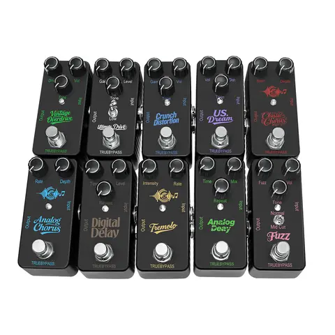 Pedal de efectos de guitarra eléctrica, Mini distorsión crunch de tipo único, retardo de coro clásico, retardo Digital