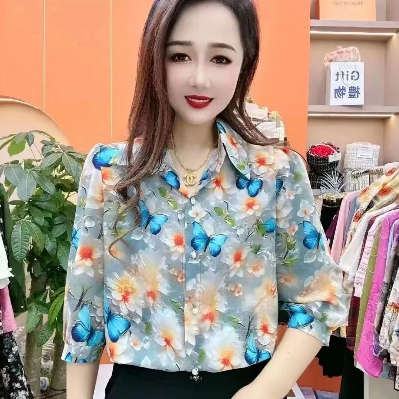 Women Clothes Fashion Trend Simplicity Printing 3/4 Sleeve Shirts Women's Casual Loose Elegant Temperament All-match Tops
Women Clothes Fashion Trend Simplicity Printing 3/4 Sleeve Shirts Women's Casual Loose Elegant Temperament All-match Tops