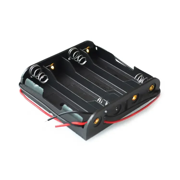 4 x AA Battery Storage Case Plastic Box Holder with 6'' Cable Lead for 4pcs AA Batteries for Soldering Connecting Black NEW
4 x AA Battery Storage Case Plastic Box Holder with 6'' Cable Lead for 4pcs AA Batteries for Soldering Connecting Black NEW