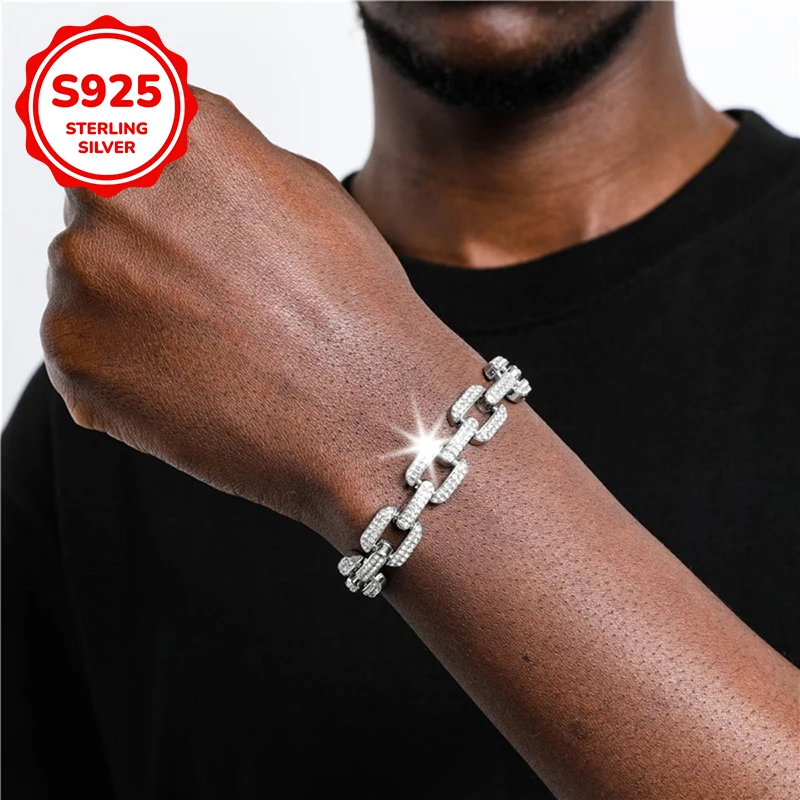925 Sterling Silver Bracelet Original Certificate 12MM Zircon Rolo Chain Hip Hop Bracelet For Men Jewelry Free Shipping
925 Sterling Silver Bracelet Original Certificate 12MM Zircon Rolo Chain Hip Hop Bracelet For Men Jewelry Free Shipping