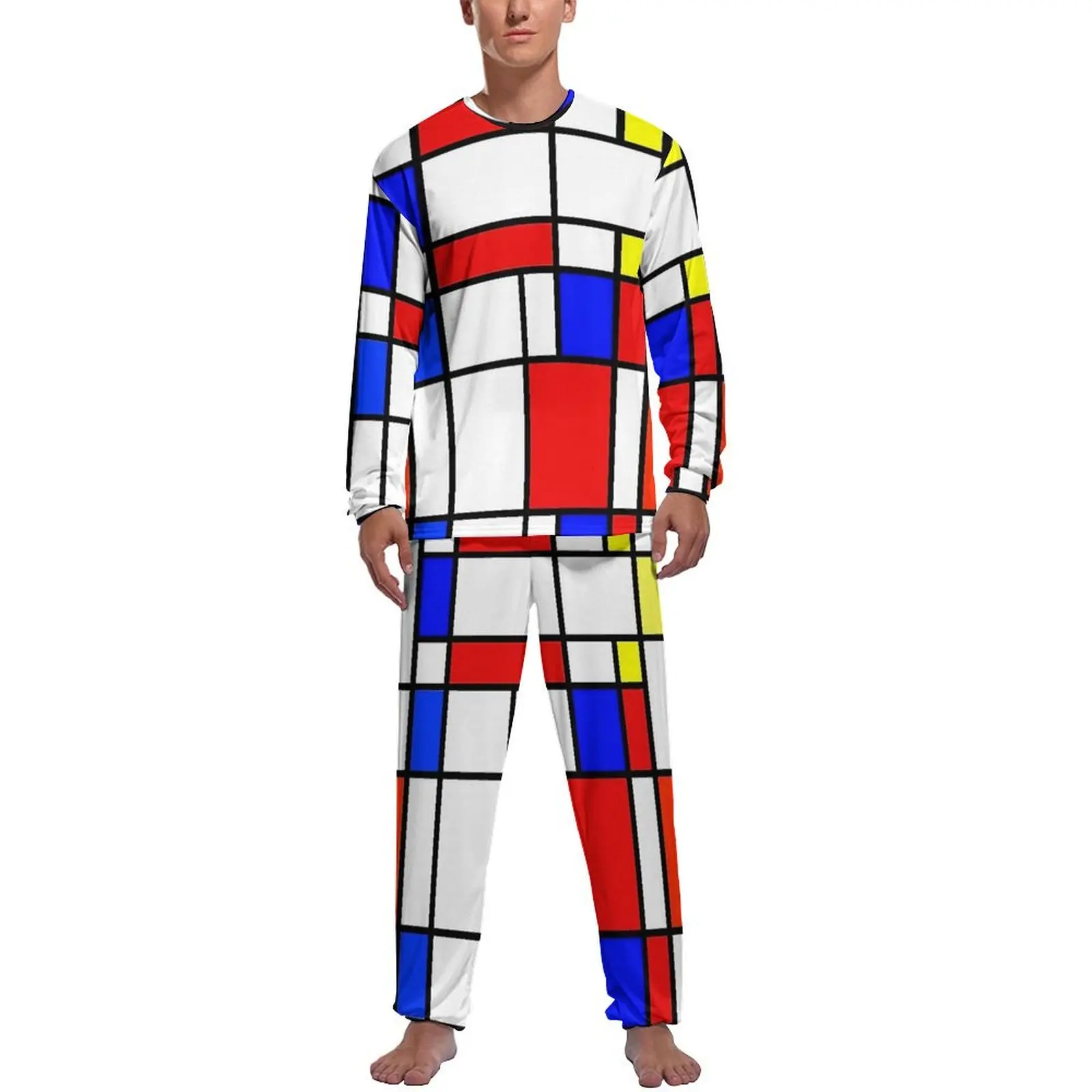 Mondrian красочные пижамы с принтом, зимние модные пижамные комплекты из 2 предметов, мужская одежда для сна с длинными рукавами и принтом в комнате
Mondrian красочные пижамы с принтом, зимние модные пижамные комплекты из 2 предметов, мужская одежда для сна с длинными рукавами и принтом в комнате