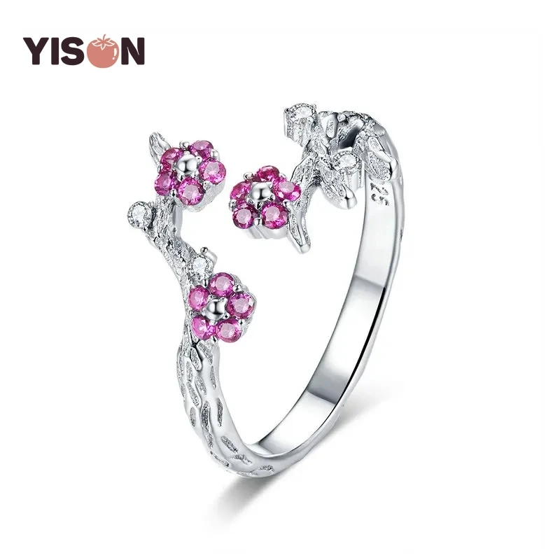 YISON New 925 Sterling Silver Winter Blooming Plum Flower Open Size Rings for Women Fahsion Wedding Engagement Girl Jewelry Gift
YISON New 925 Sterling Silver Winter Blooming Plum Flower Open Size Rings for Women Fahsion Wedding Engagement Girl Jewelry Gift
