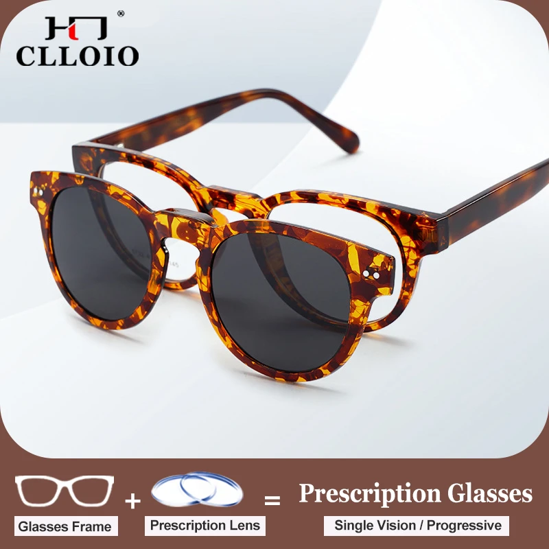 CLLOIO Fashion Round Magnet Clip On Polarized Sunglasses Women Optical Anti Blue Ray Myopia Progressive Prescription Eyeglasses
CLLOIO Fashion Round Magnet Clip On Polarized Sunglasses Women Optical Anti Blue Ray Myopia Progressive Prescription Eyeglasses