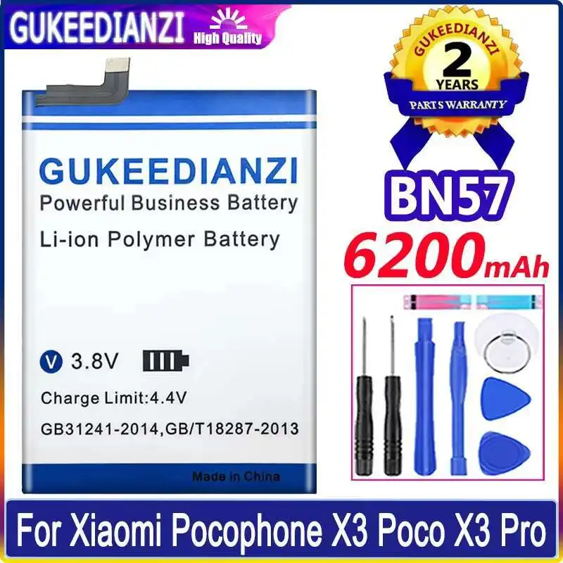 GUKEEDIANZI Battery BN57 BN61 For Xiaomi Pocophone X3 Poco X3 X 3/X3 Pro X3Pro Batteries
GUKEEDIANZI Battery BN57 BN61 For Xiaomi Pocophone X3 Poco X3 X 3/X3 Pro X3Pro Batteries