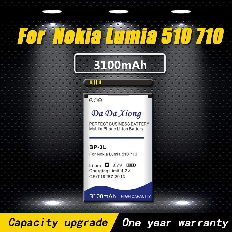 Высококачественная батарея 3100mAh BP3L BP-3L для Nokia Lumia 710 510 603 610C 900 303 610 3030 505
Высококачественная батарея 3100mAh BP3L BP-3L для Nokia Lumia 710 510 603 610C 900 303 610 3030 505