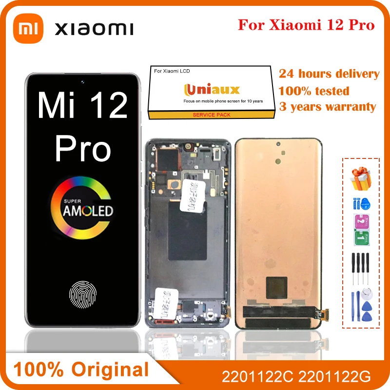 Original AMOLED Display for Xiaomi 12 Pro LCD Display Touch Screen Digitizer Assembly With Frame, 6.73"
Original AMOLED Display for Xiaomi 12 Pro LCD Display Touch Screen Digitizer Assembly With Frame, 6.73"