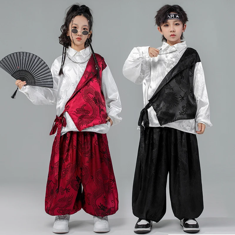 Детские костюмы в стиле хип-хоп, одежда для джазовых танцев, красный, черный сценический наряд, костюм для выступлений в китайском стиле, уличная танцевальная одежда 4915
Детские костюмы в стиле хип-хоп, одежда для джазовых танцев, красный, черный сценический наряд, костюм для выступлений в китайском стиле, уличная танцевальная одежда 4915