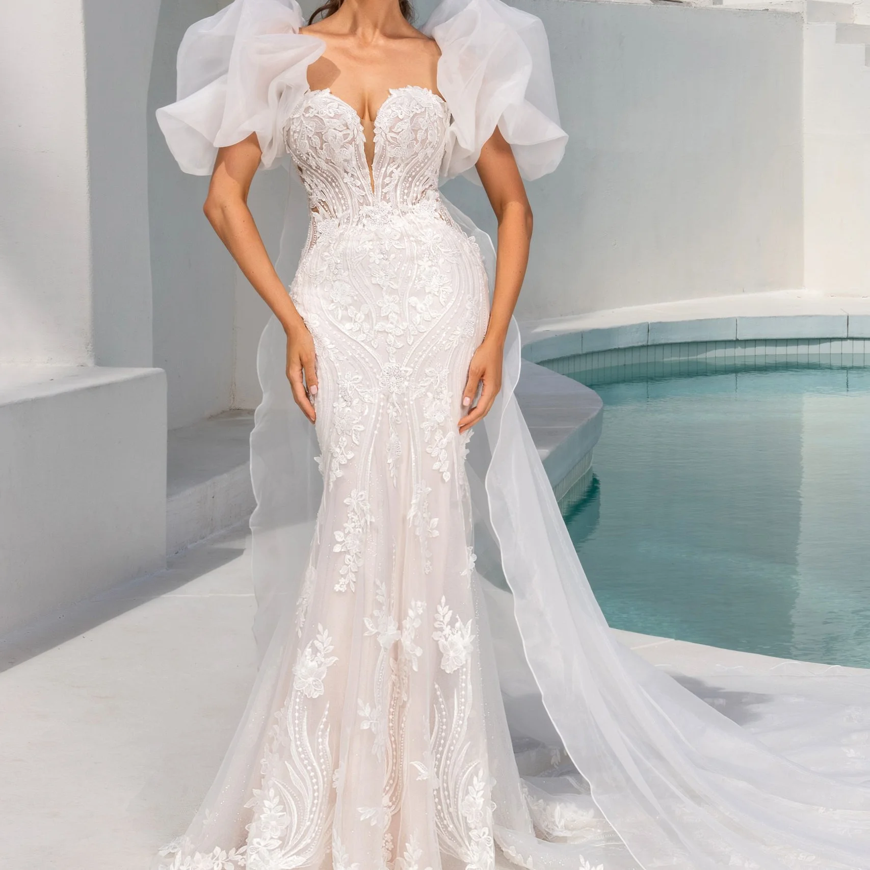 Elegant Sweetheart Beading Appliquins Floral Mermaid Bride Wedding Dresses Bridal Gowns Customized
Elegant Sweetheart Beading Appliquins Floral Mermaid Bride Wedding Dresses Bridal Gowns Customized