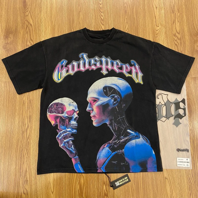 Summer 2025 Godspeed Skull Letter Print Men Women Tee Street Loose God Speed Short Sleeve T-shirt black Cotton High Quality Tops
Summer 2025 Godspeed Skull Letter Print Men Women Tee Street Loose God Speed Short Sleeve T-shirt black Cotton High Quality Tops