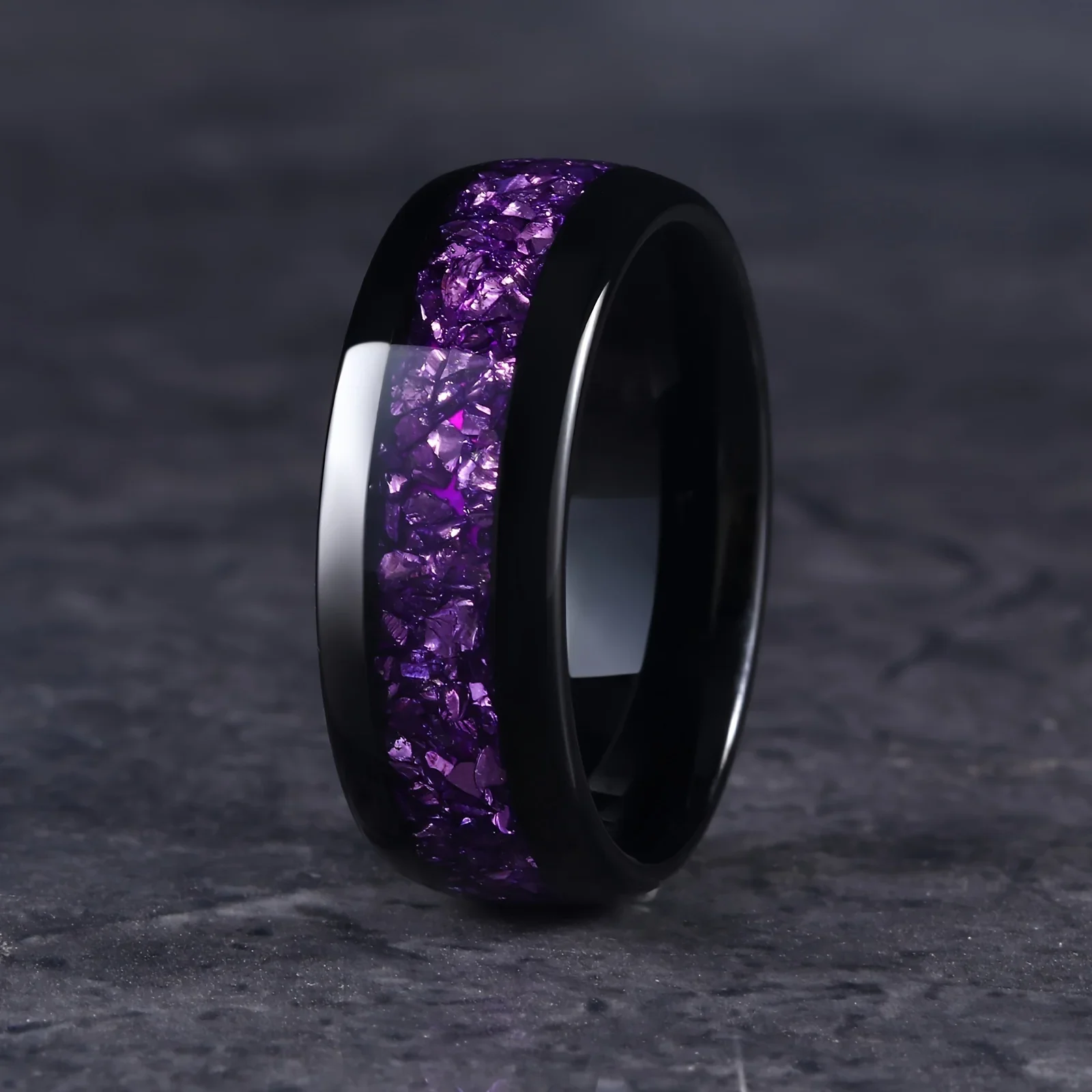 Fashion 8mm Men Stainless Steel Rings Inlay Purple Galaxy Style Abalone Shell Rings Wedding Engagement Band Jewelry For Gift
Fashion 8mm Men Stainless Steel Rings Inlay Purple Galaxy Style Abalone Shell Rings Wedding Engagement Band Jewelry For Gift