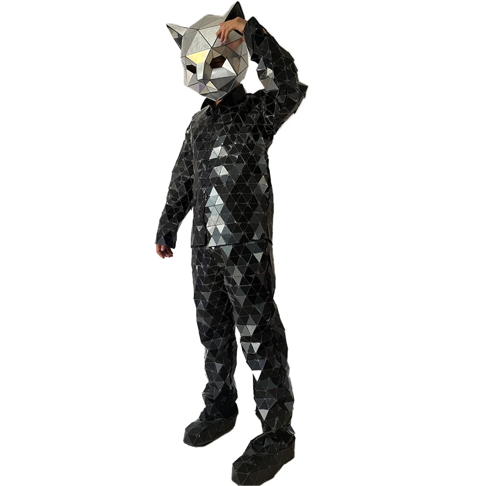 Mirror Costume Animal Helmet Halloween Cosplay Costume Black Mirror Men Set for Disco Party DJ Adult Stage Street Performance
Mirror Costume Animal Helmet Halloween Cosplay Costume Black Mirror Men Set for Disco Party DJ Adult Stage Street Performance