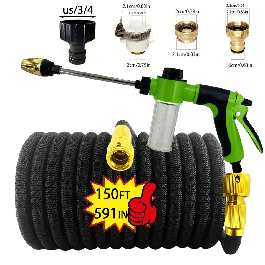 Telescopic garden hose, Flexible watering pipe, Double-layer latex, High-pressure car wash hose, Garden irrigation tool
Telescopic garden hose, Flexible watering pipe, Double-layer latex, High-pressure car wash hose, Garden irrigation tool