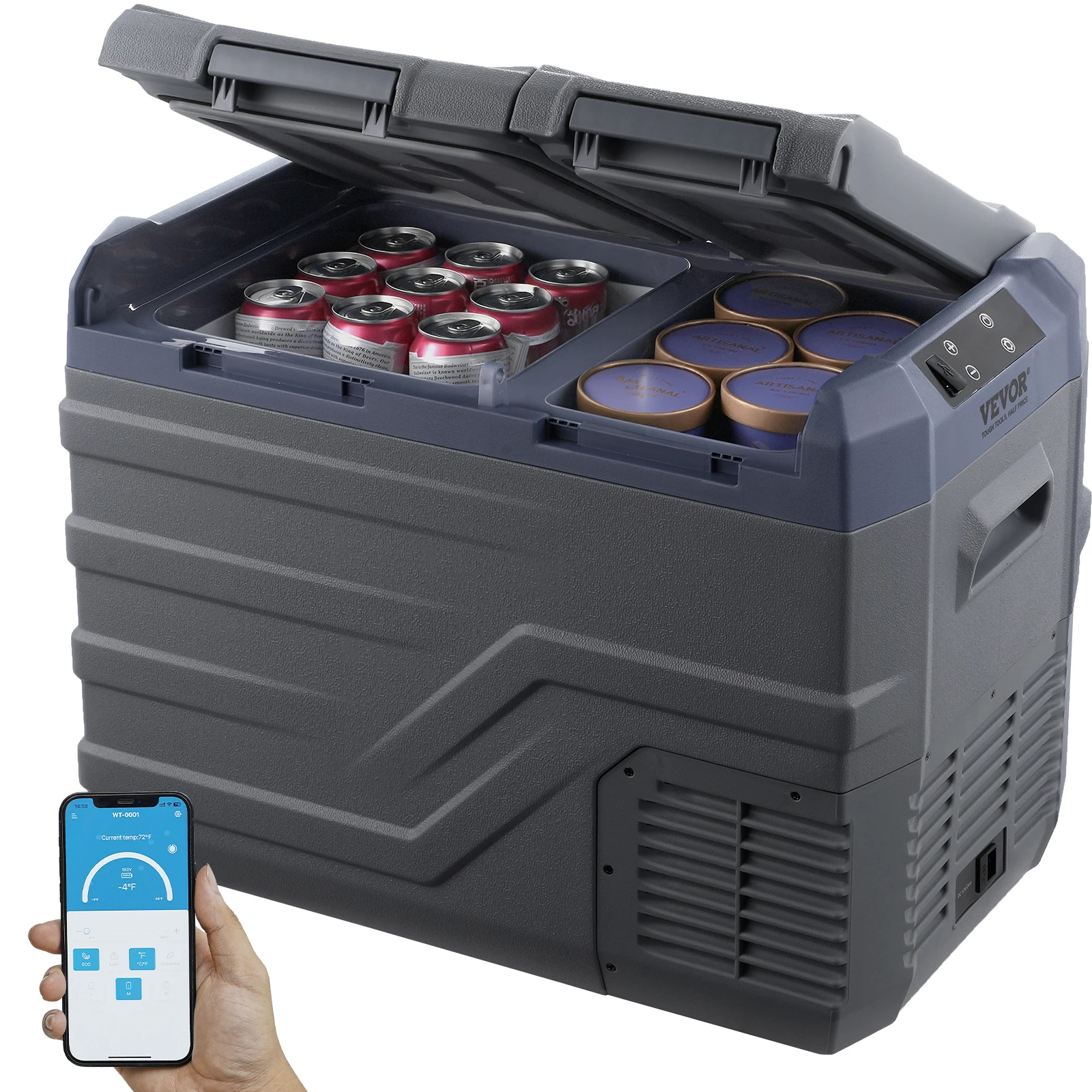 VEVOR 32L Car Refrigerator, 12V Car Fridge,Dual Zone Portable Freezer,-4℉-68℉ Range,12/24V DC and 100-240V AC Compressor Cooler
VEVOR 32L Car Refrigerator, 12V Car Fridge,Dual Zone Portable Freezer,-4℉-68℉ Range,12/24V DC and 100-240V AC Compressor Cooler