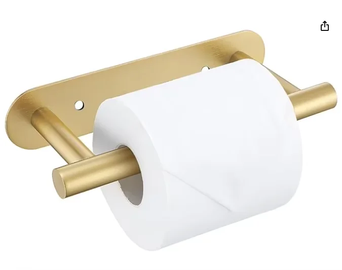 Brushed Gold Eco-Friendly Stainless Steel Modern Double Base Toilet Paper Holder Wall Mount Bathroom/Kitchen
Brushed Gold Eco-Friendly Stainless Steel Modern Double Base Toilet Paper Holder Wall Mount Bathroom/Kitchen