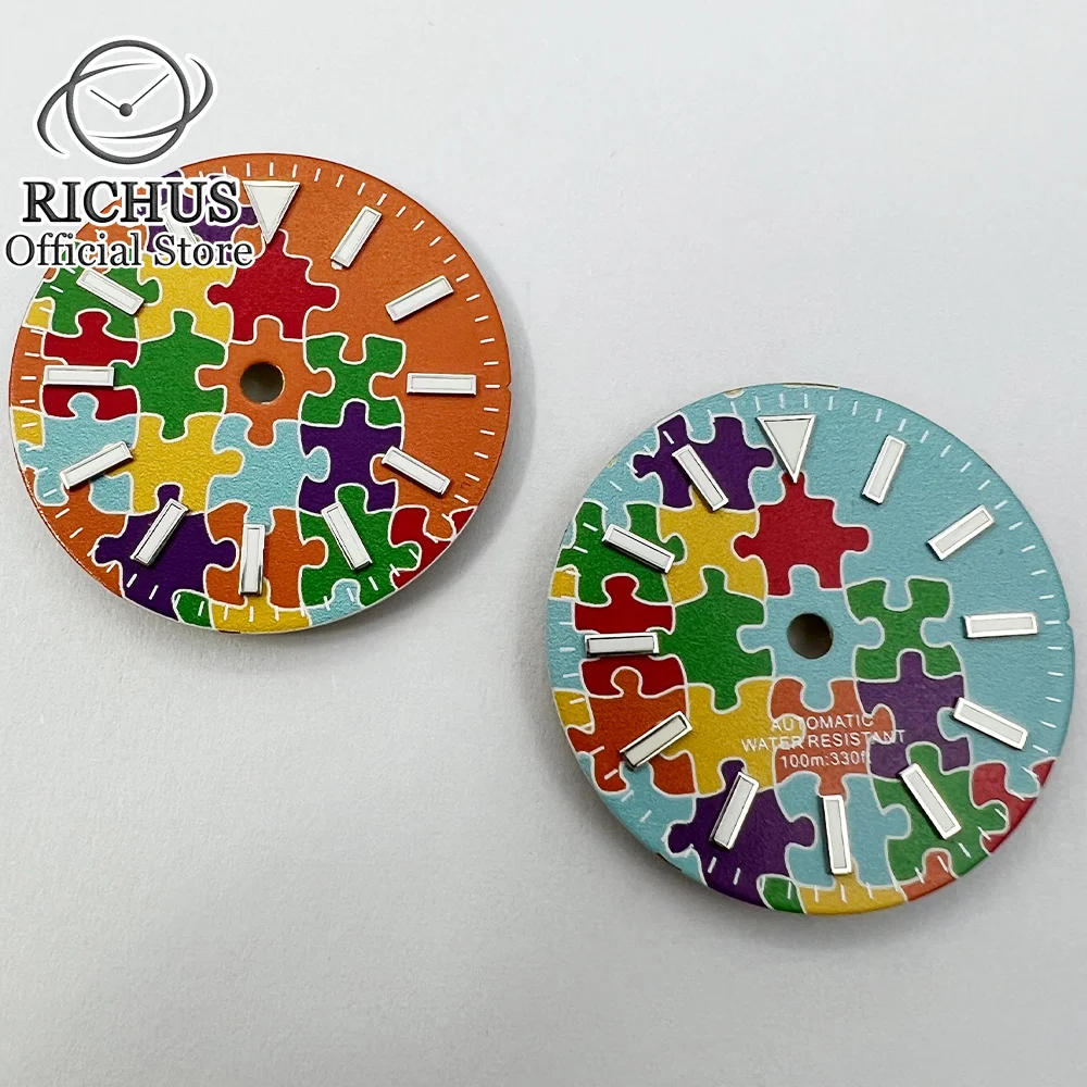 RICHUS 29mm NH35 Watch Dial Orange Blue Green luminous Fit NH35 NH36 Movement Date Window
RICHUS 29mm NH35 Watch Dial Orange Blue Green luminous Fit NH35 NH36 Movement Date Window