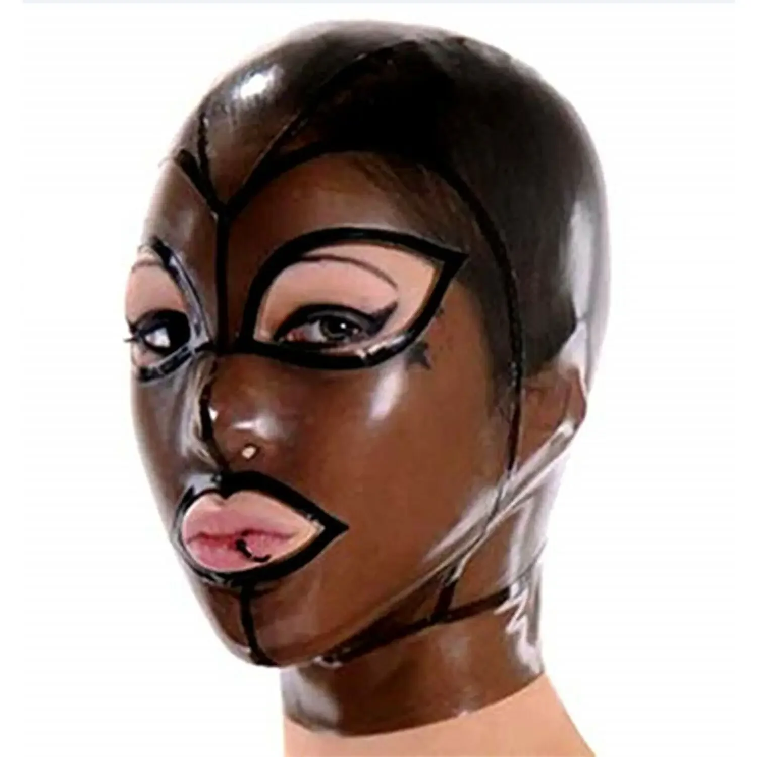 Transparent Black Latex Hood Back Zipper Rubber Mask Club Wear Halloween Costumes for Women
Transparent Black Latex Hood Back Zipper Rubber Mask Club Wear Halloween Costumes for Women