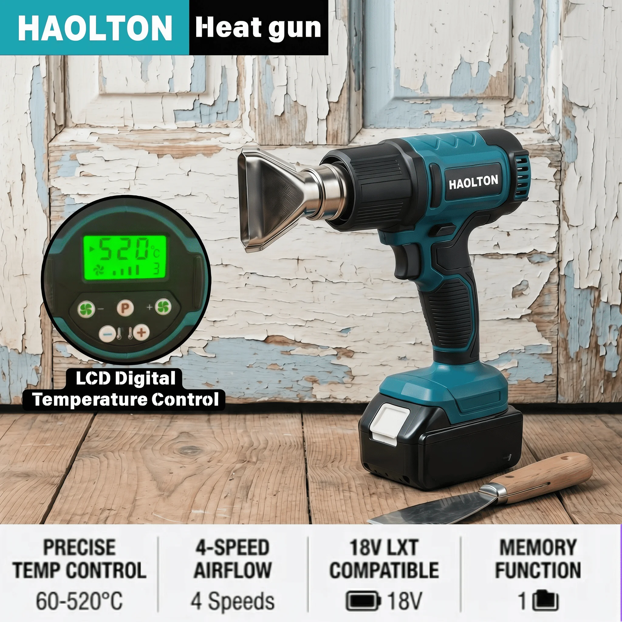 HAOLTON Industrial Gun Handheld Electric Heat Gun Temperatures Heat Gun Cordless Hot Air Adjustable For MAKITA 18V Battery
HAOLTON Industrial Gun Handheld Electric Heat Gun Temperatures Heat Gun Cordless Hot Air Adjustable For MAKITA 18V Battery
