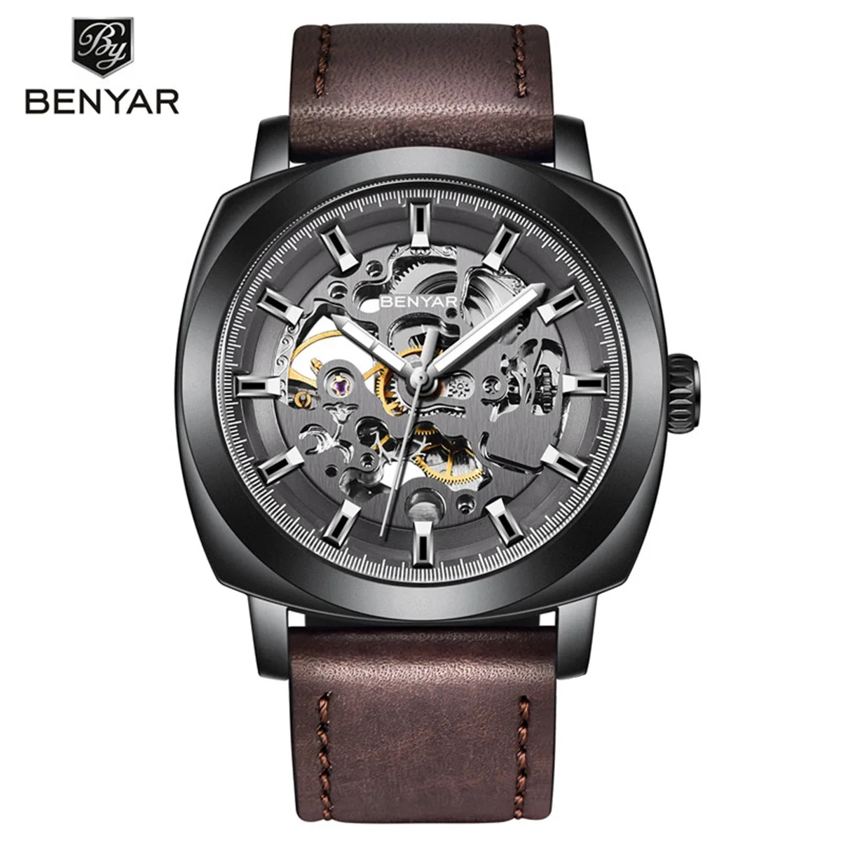 BENYAR5121 Watch for Men LuxurySkeletonTourbillon Automatic MechanicalMens Watch Leather Strap Sports Reloj Hombre30MWaterproof
BENYAR5121 Watch for Men LuxurySkeletonTourbillon Automatic MechanicalMens Watch Leather Strap Sports Reloj Hombre30MWaterproof