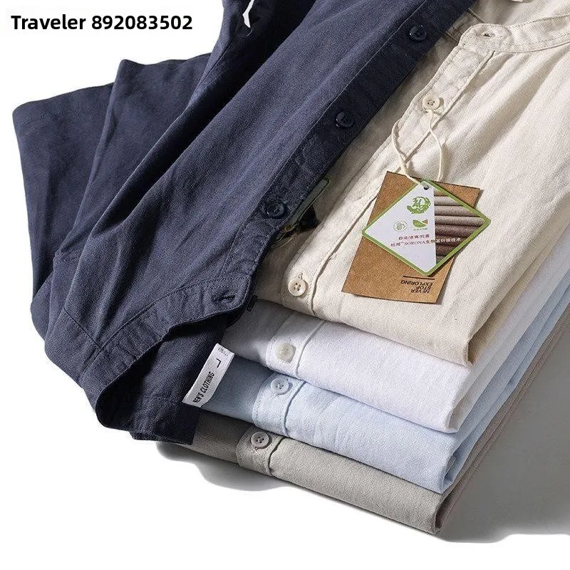 Japanese Style Linen Cotton Shirt Men's Short Sleeve Summer Thin Casual Outerwear Breathable Lightweight V-neck Open Cardigan
Japanese Style Linen Cotton Shirt Men's Short Sleeve Summer Thin Casual Outerwear Breathable Lightweight V-neck Open Cardigan