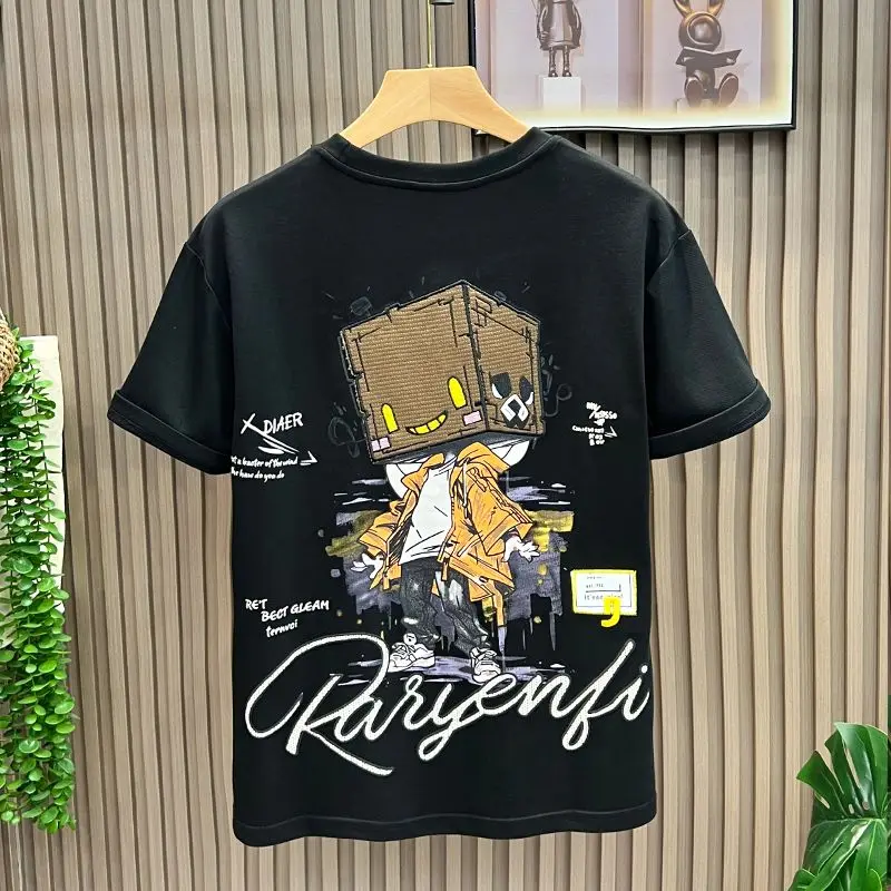 Heavyweight Pure Cotton Short-sleeved Men's Summer Round Neck Loose Trendy Brand Half-sleeved T-shirt 2025 New Printed Top
Heavyweight Pure Cotton Short-sleeved Men's Summer Round Neck Loose Trendy Brand Half-sleeved T-shirt 2025 New Printed Top