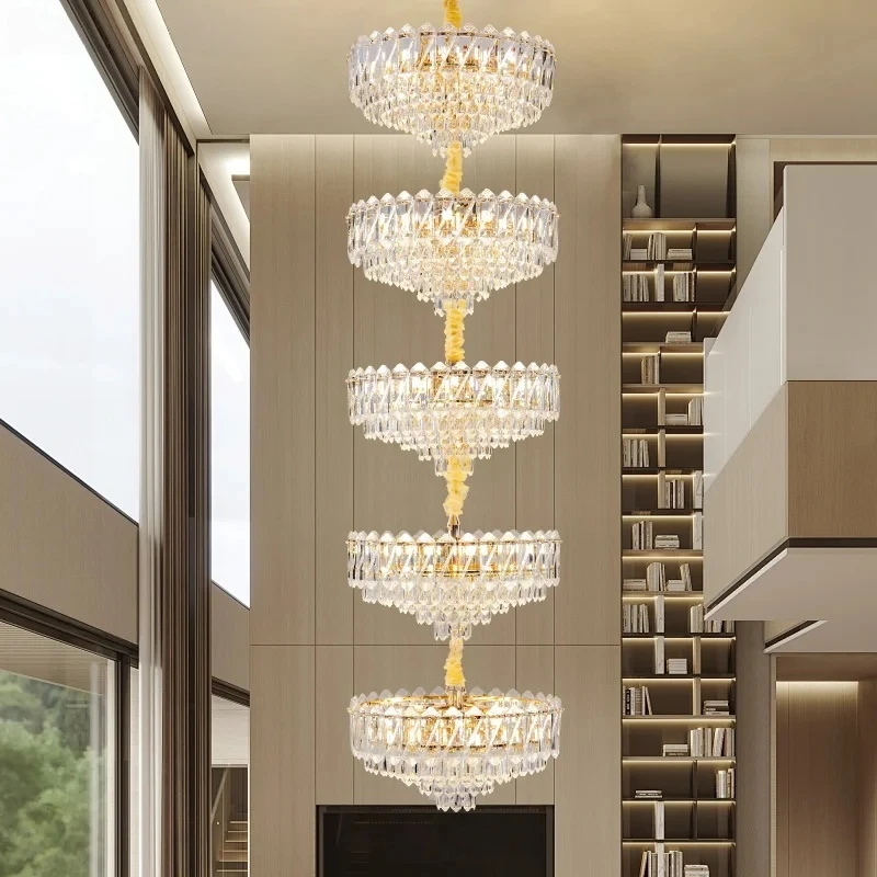 Duplex Chandelier New Light Luxury Creative Post-modern Crystal Hall Lighting Villa To Lift High Living Room Chandelier
Duplex Chandelier New Light Luxury Creative Post-modern Crystal Hall Lighting Villa To Lift High Living Room Chandelier