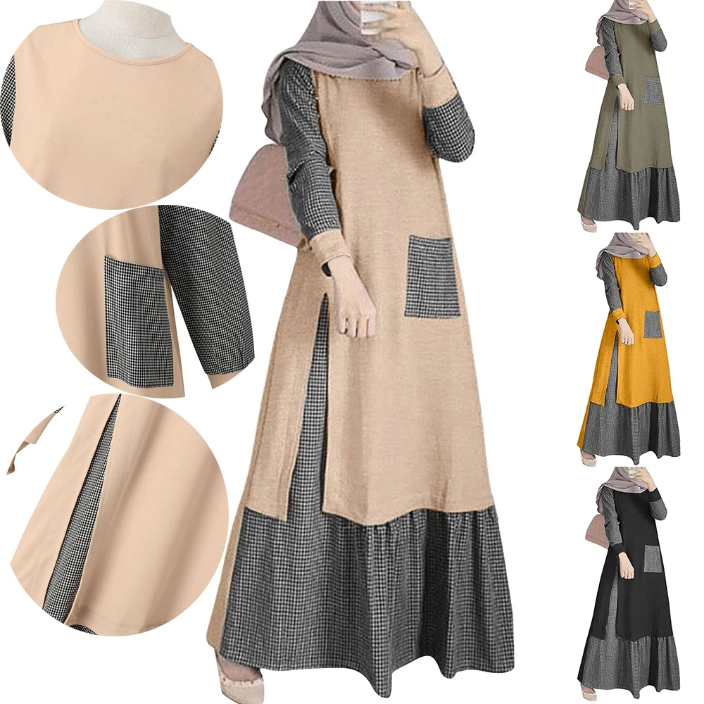 Women'S New Muslim Dresses Various Styles Solid Patchwork Long Short Big Hem Dress Casual Long Sleeve Daily Festival Clothing
Women'S New Muslim Dresses Various Styles Solid Patchwork Long Short Big Hem Dress Casual Long Sleeve Daily Festival Clothing