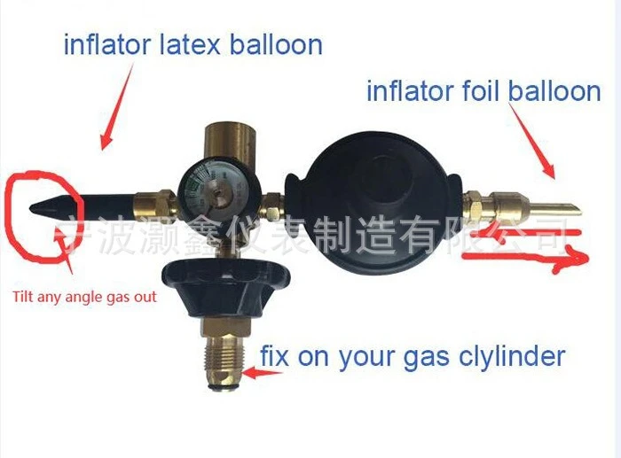 003-1H External Thread G5/8 Large Helium Pressure Reducer CGA580 Pressure Reducing Valve Inflator