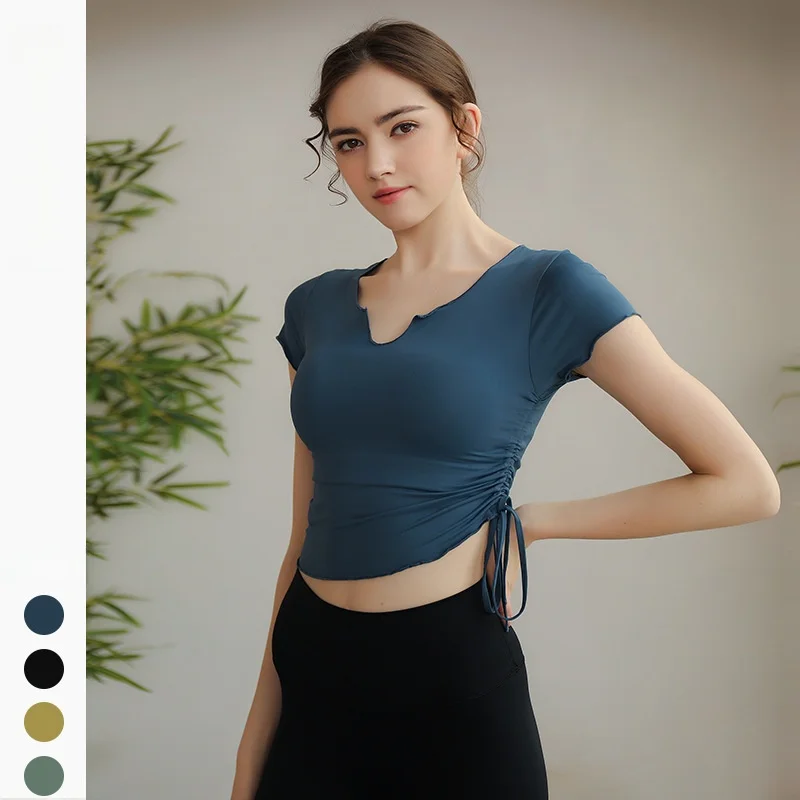 Women's Yoga Fitness Sports Top High Elastic Quick-Drying Summer Thin Short-Sleeved Running T-Shirt Guangzhou Style
Women's Yoga Fitness Sports Top High Elastic Quick-Drying Summer Thin Short-Sleeved Running T-Shirt Guangzhou Style