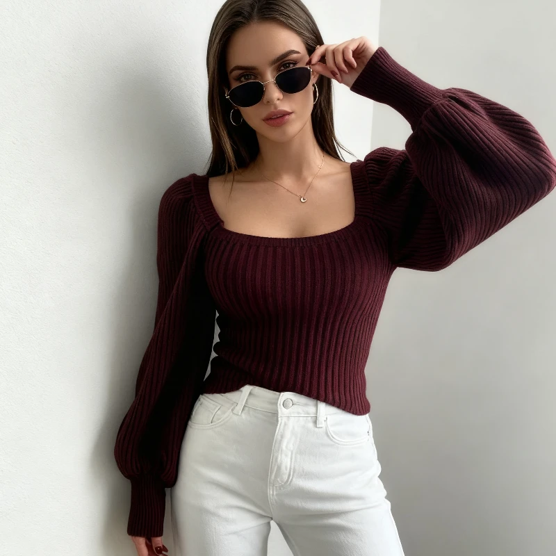 НОВЫЙ шикарный осенне-зимний женский вязаный свитер в рубчик с квадратным вырезом и длинными рукавами, элегантный повседневный модный топ в стиле ретро
НОВЫЙ шикарный осенне-зимний женский вязаный свитер в рубчик с квадратным вырезом и длинными рукавами, элегантный повседневный модный топ в стиле ретро