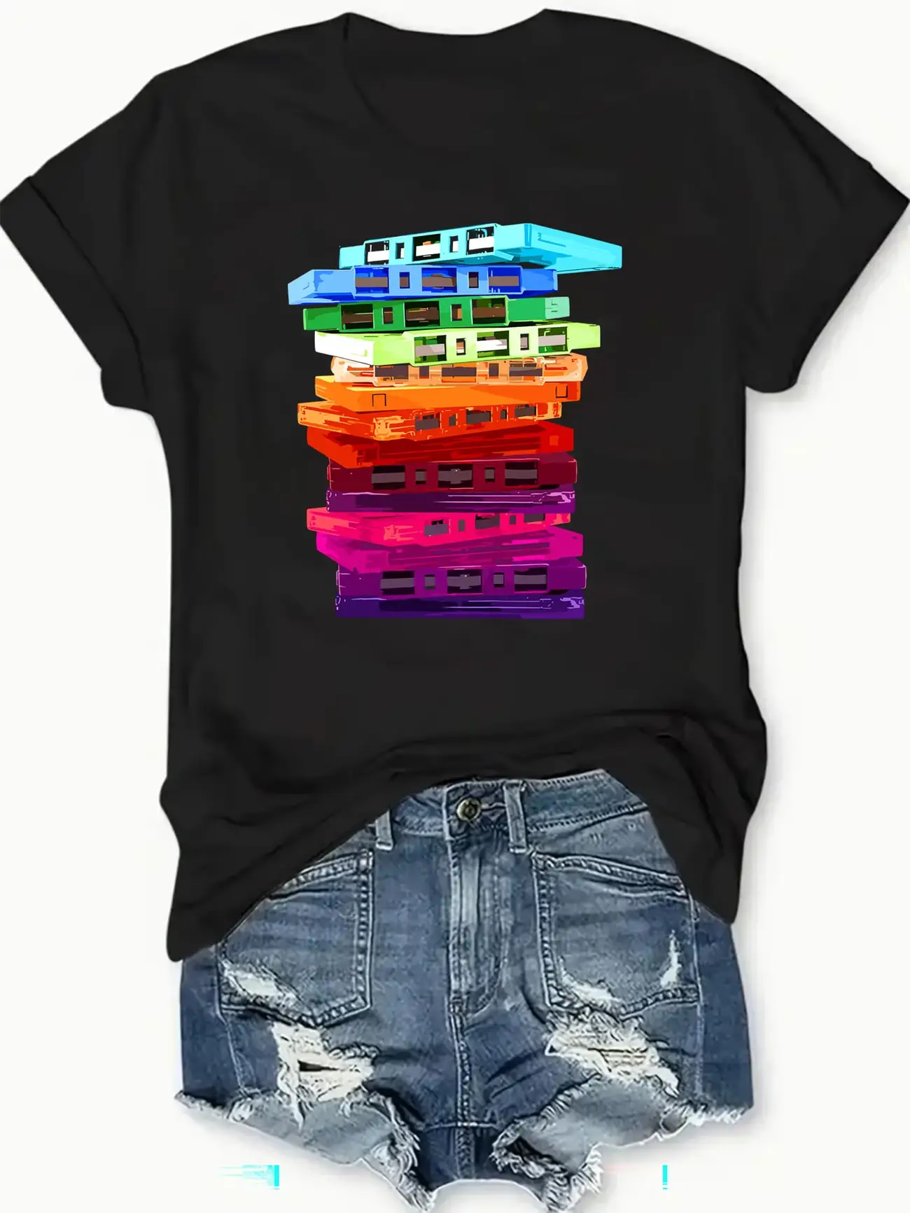 Plus size women's short sleeve T-shirt Colorful Train Stack Design Daily comfortable and versatile style summer outfits women's
Plus size women's short sleeve T-shirt Colorful Train Stack Design Daily comfortable and versatile style summer outfits women's