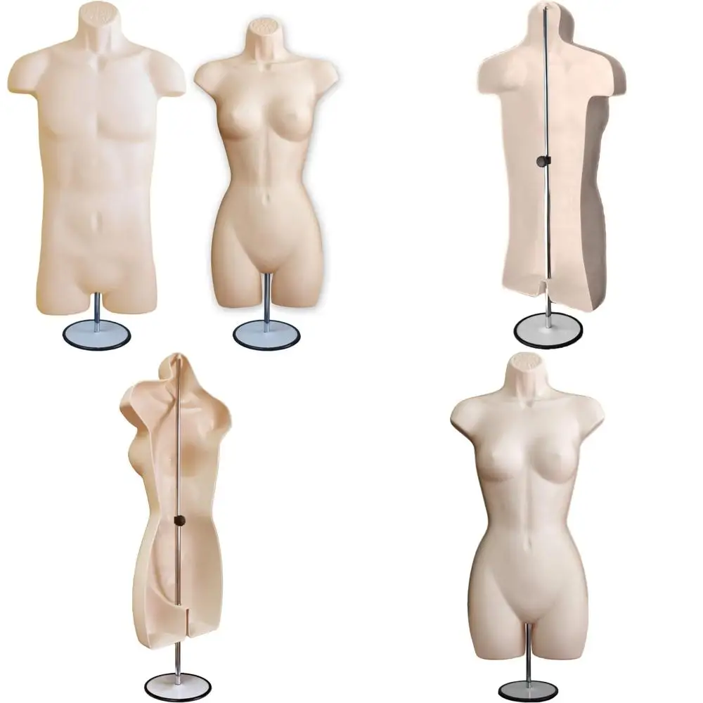Men's and Women's Dress Forms Set with Metal Stand and Pole, Hollow Back Torso Mannequins for Displaying Fashion
Men's and Women's Dress Forms Set with Metal Stand and Pole, Hollow Back Torso Mannequins for Displaying Fashion