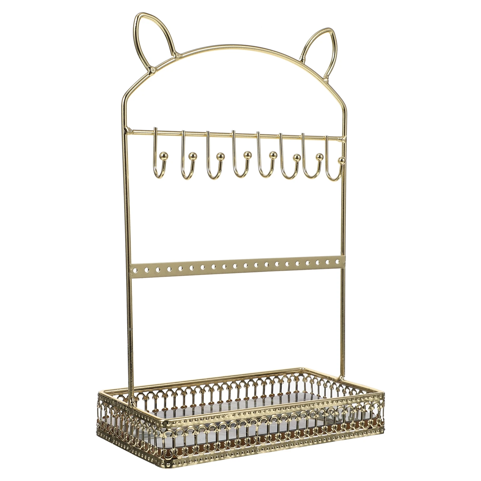 Display Stand Jewelry Rack Metal Rose Gold Earring Hanging Organizer Necklace Display Cat Ear Shape Desktop Storage
Display Stand Jewelry Rack Metal Rose Gold Earring Hanging Organizer Necklace Display Cat Ear Shape Desktop Storage