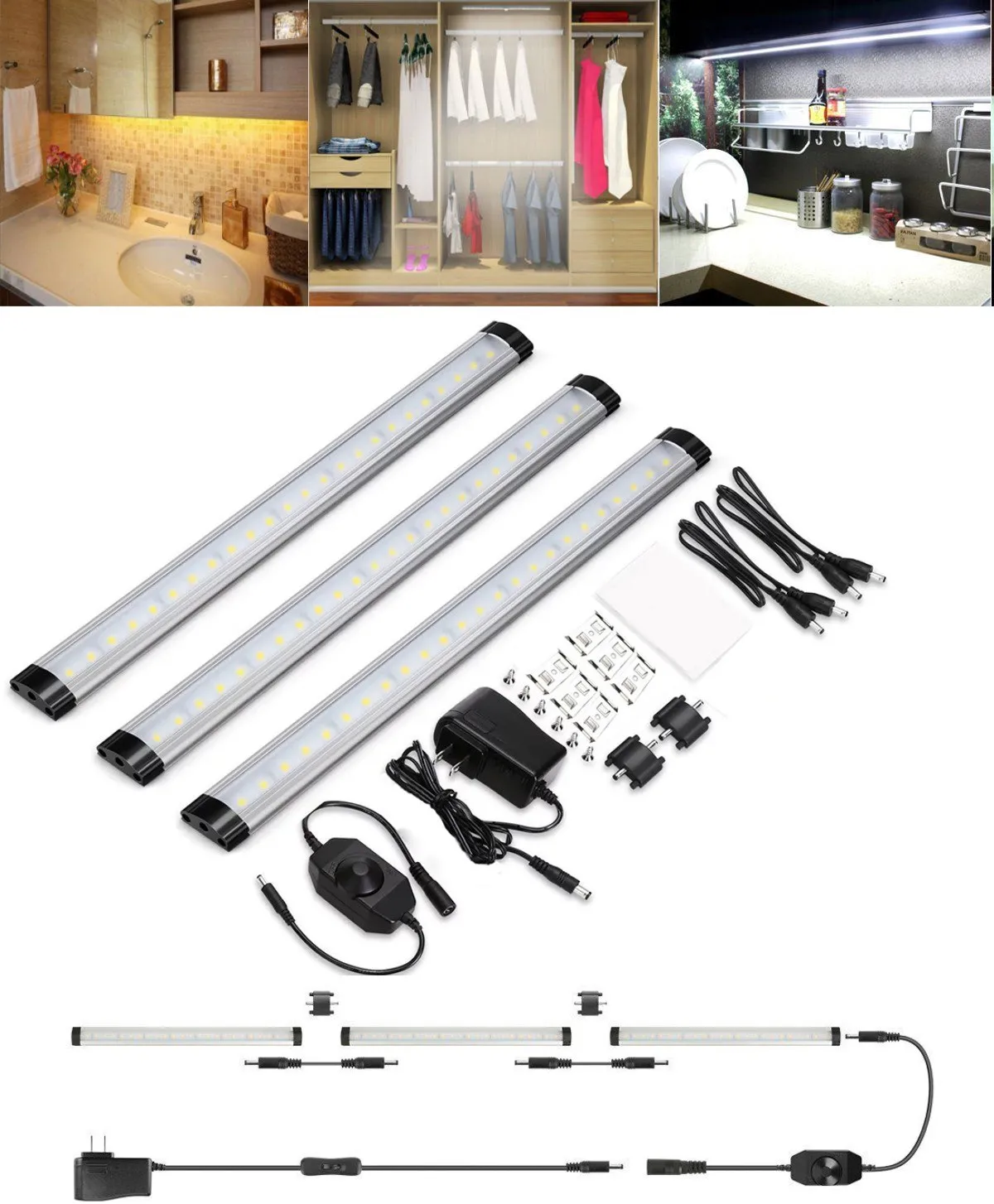 Premium Aluminum Under Cabinet LED Lighting Kit Bright Adjustable Light Strips for Kitchen Counter Bedroom Living Room Warm
Premium Aluminum Under Cabinet LED Lighting Kit Bright Adjustable Light Strips for Kitchen Counter Bedroom Living Room Warm
