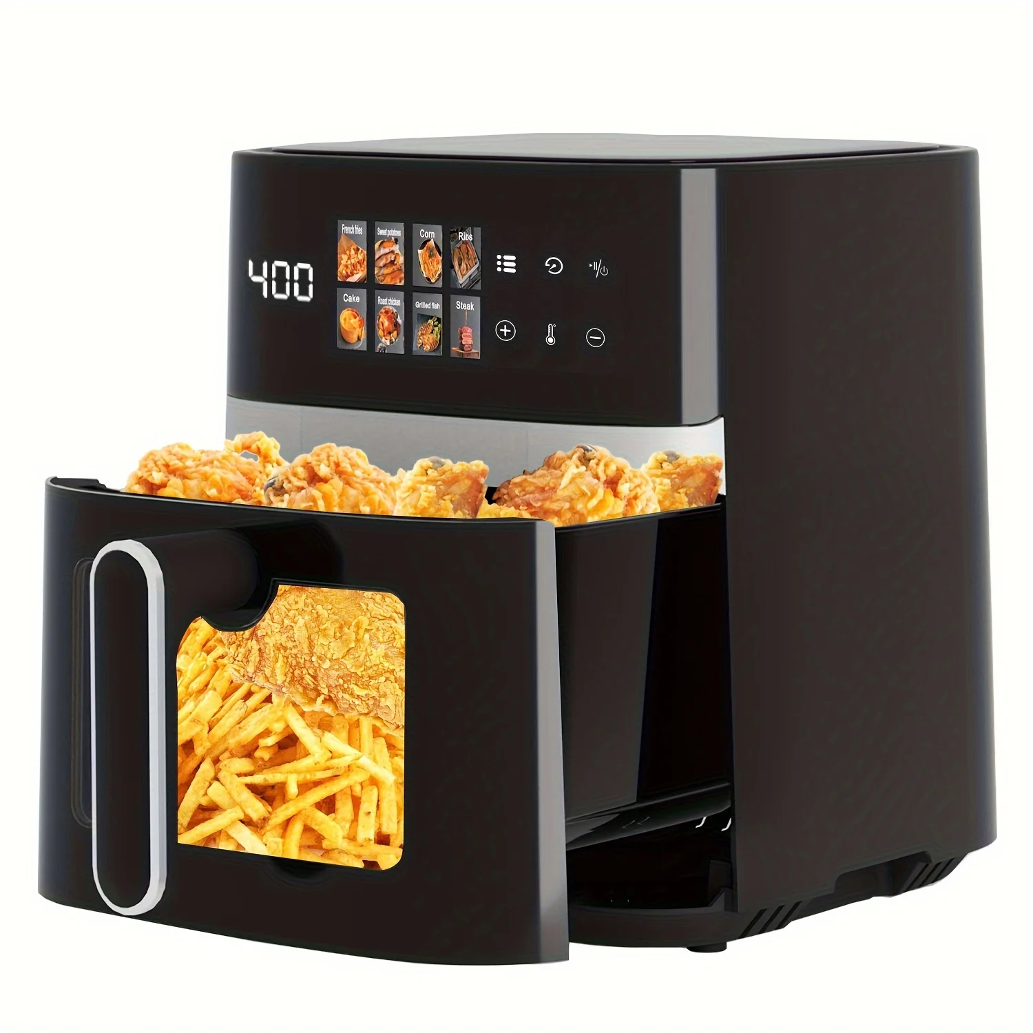 6QT Air Fryer with Multi Function, Visible Window, LED Digital Touchscreen, Warm, Broil, Toast, Bake, Air Fry, Oil-Free, Non-Stick Basket, Easy to Clean, 5QT Large Capacity, Perfect for Countertop, Healthy Cooking
6QT Air Fryer with Multi Function, Visible Window, LED Digital Touchscreen, Warm, Broil, Toast, Bake, Air Fry, Oil-Free, Non-Stick Basket, Easy to Clean, 5QT Large Capacity, Perfect for Countertop, Healthy Cooking