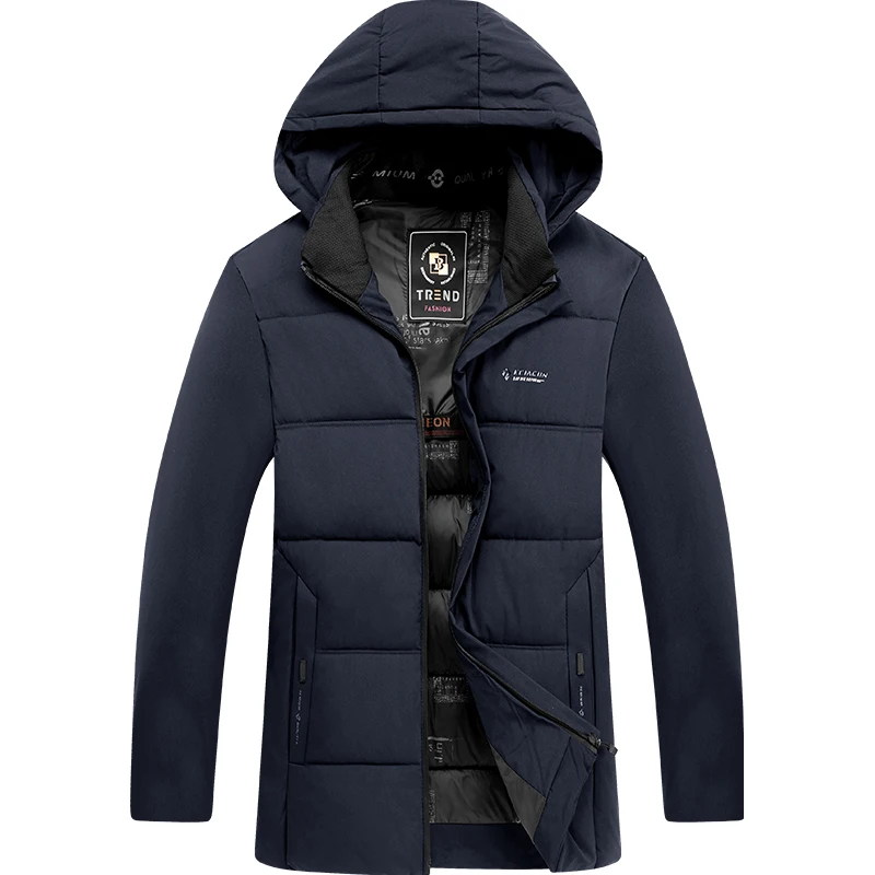 Padded Cardigan Midi Length Zip Up Men's Warm Jacket Hooded Winter Down Cotton Coat for Men Parkas Thickened Solid Color Parkas
Padded Cardigan Midi Length Zip Up Men's Warm Jacket Hooded Winter Down Cotton Coat for Men Parkas Thickened Solid Color Parkas