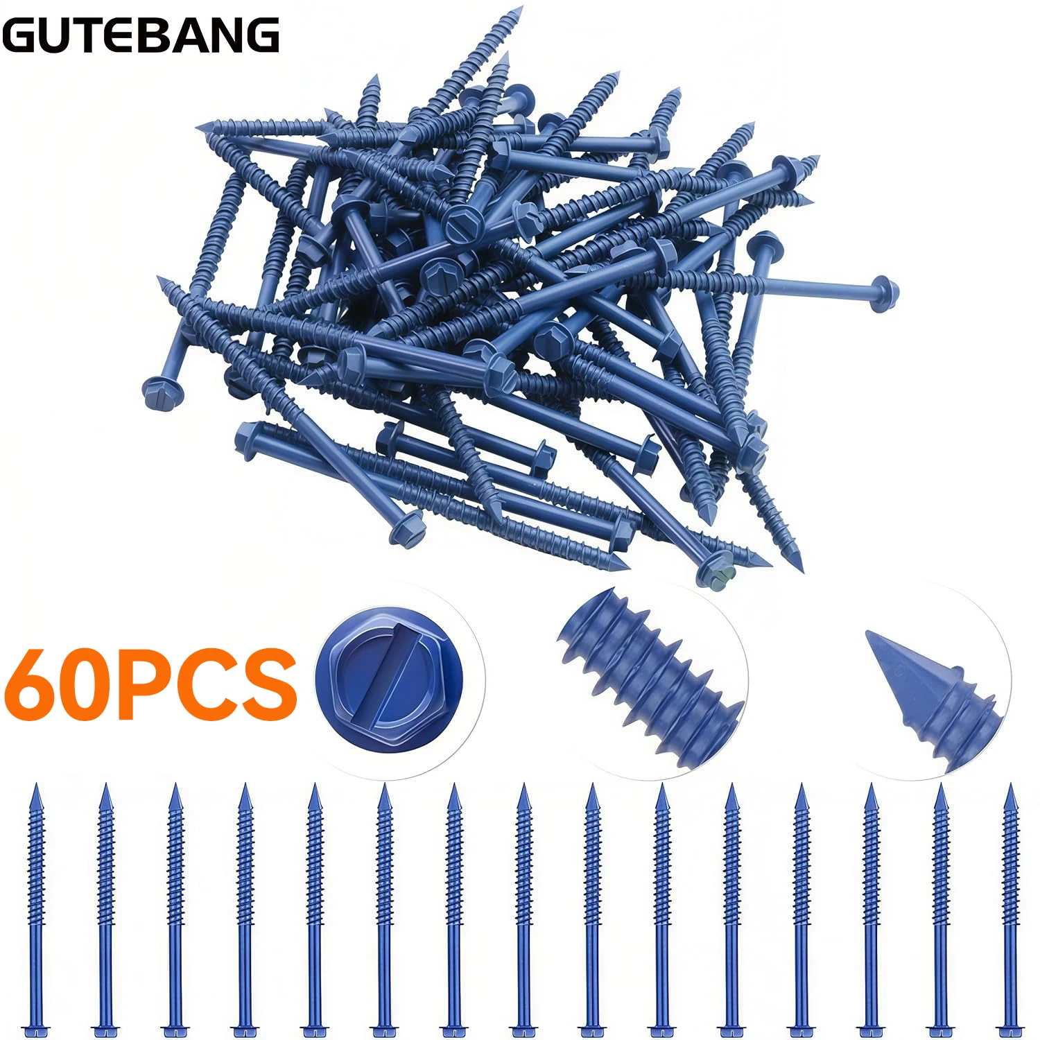 60-Piece 1/4 x 2-3/4” Concrete Screw Set, Hex-Head Concrete Screw Anchors, Suitable for Masonry and Block
60-Piece 1/4 x 2-3/4” Concrete Screw Set, Hex-Head Concrete Screw Anchors, Suitable for Masonry and Block