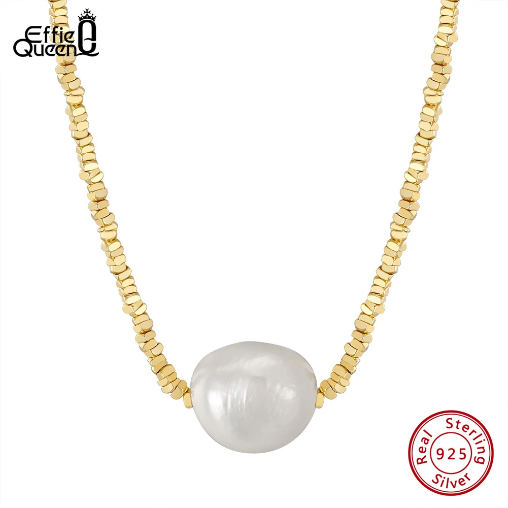 EFFIE QUEEN 925 Sterling Silver 10-11mm Baroque Natural Freshwater Pearls Necklace Nugget Link Chain Adjustable Present GPN36
EFFIE QUEEN 925 Sterling Silver 10-11mm Baroque Natural Freshwater Pearls Necklace Nugget Link Chain Adjustable Present GPN36