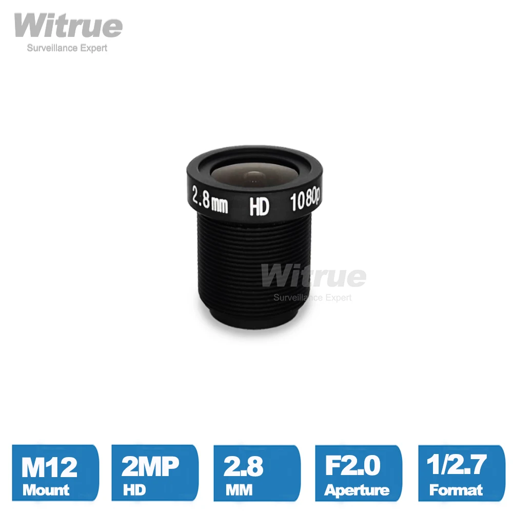 Witrue M12 HD 1080P Lens 2.8MM 2MP F2.0 1/2.7" 650nm IR Filter Optional for Security CCTV Camera Sport Action Cams
Witrue M12 HD 1080P Lens 2.8MM 2MP F2.0 1/2.7" 650nm IR Filter Optional for Security CCTV Camera Sport Action Cams