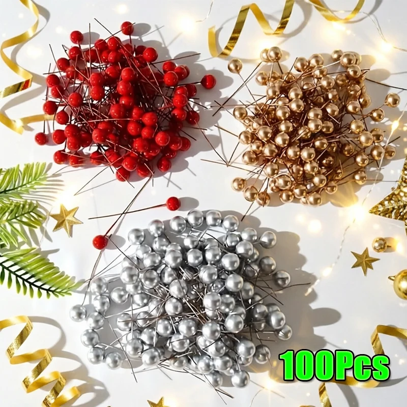 100Pcs Mini Artificial Red/Gold/Sliver Berries Fake Berry Cherry Stamen For DIY Wreath Ornaments Christmas Party Home Decoration
100Pcs Mini Artificial Red/Gold/Sliver Berries Fake Berry Cherry Stamen For DIY Wreath Ornaments Christmas Party Home Decoration