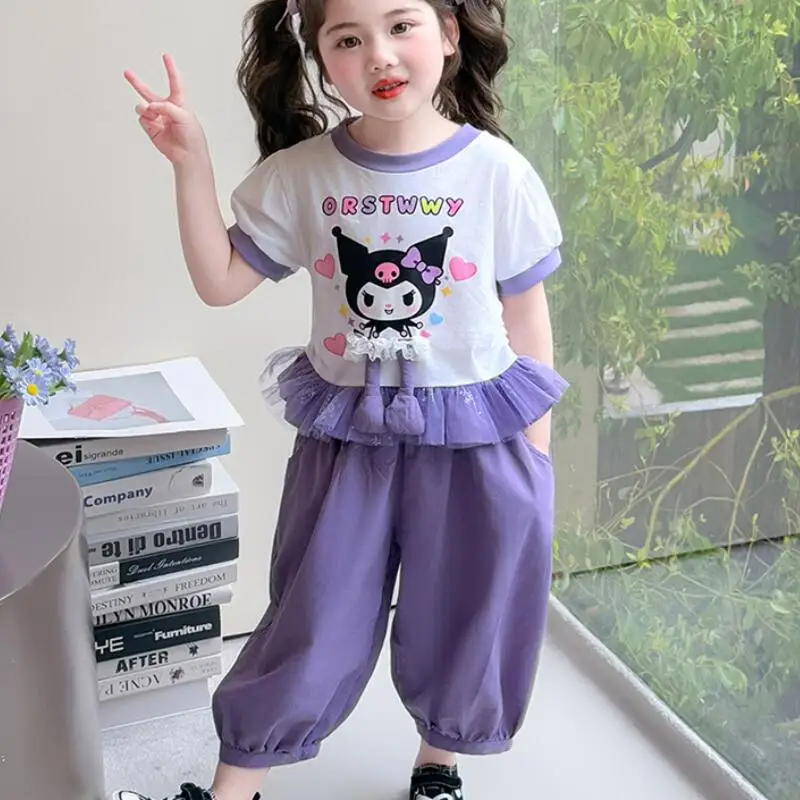 Girls Round Neck Short-Sleeved Trousers Suit Girls Summer New Cartoon T-Shirt Straight Pants Children Korean Soft Two-Piece Set
Girls Round Neck Short-Sleeved Trousers Suit Girls Summer New Cartoon T-Shirt Straight Pants Children Korean Soft Two-Piece Set