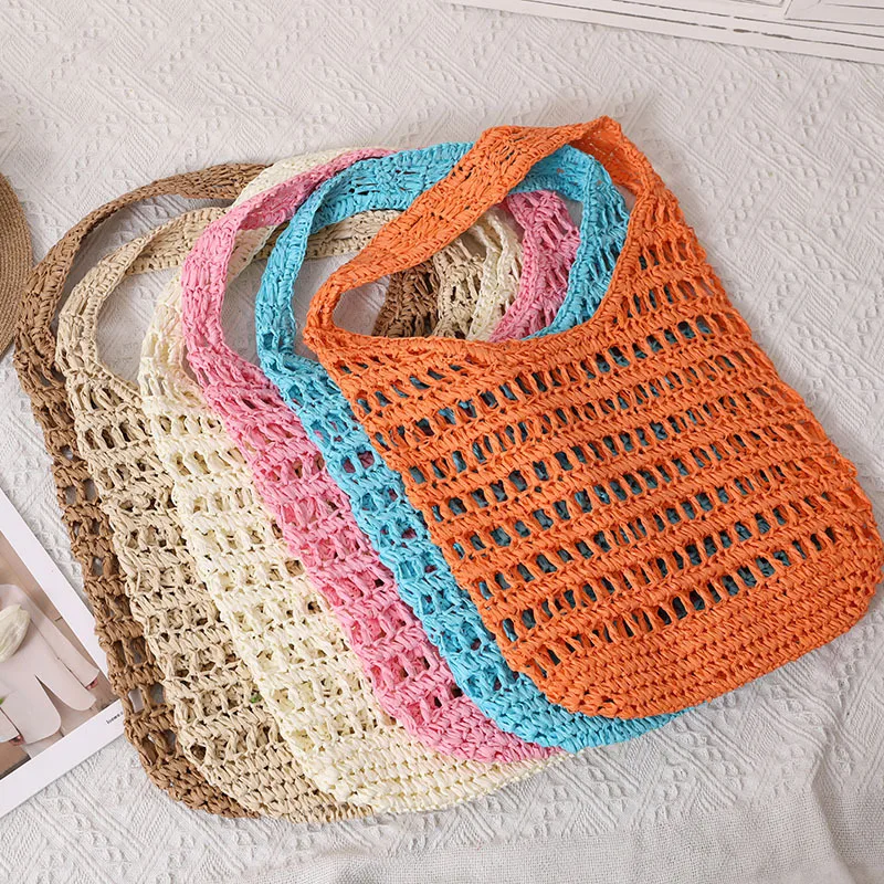 French Large Capacity One Shoulder Straw Bags Of Candy Color Hollow Out The Tote Hand Woven Bag Seaside Holiday Beach Bag
French Large Capacity One Shoulder Straw Bags Of Candy Color Hollow Out The Tote Hand Woven Bag Seaside Holiday Beach Bag