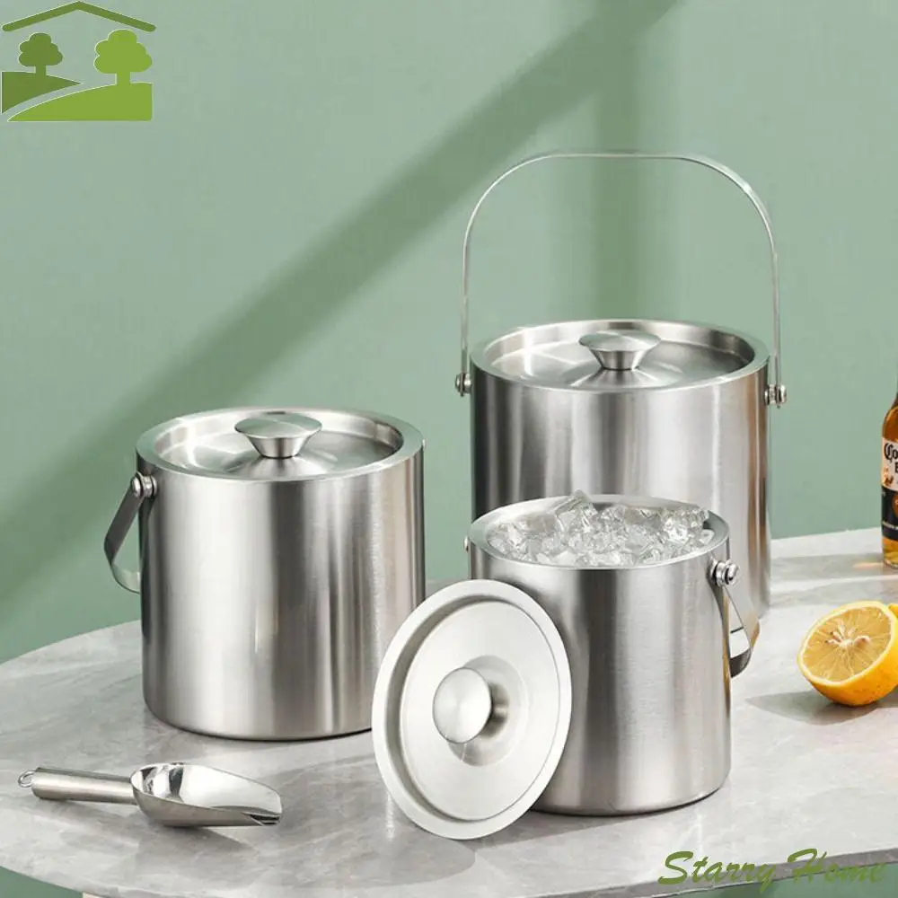 Stainless Steel Insulated Ice Bucket 1.4/2/3 L with Lid Beer Cooler Bucket Double Wall Chilling Beer Container Champagne
Stainless Steel Insulated Ice Bucket 1.4/2/3 L with Lid Beer Cooler Bucket Double Wall Chilling Beer Container Champagne