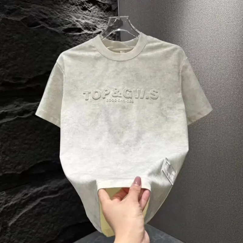 Early Spring New Design Short For Men With Embossed Steel Print Letters Tie-Dye Half Sleeve Ins Men's T-Shirt
Early Spring New Design Short For Men With Embossed Steel Print Letters Tie-Dye Half Sleeve Ins Men's T-Shirt