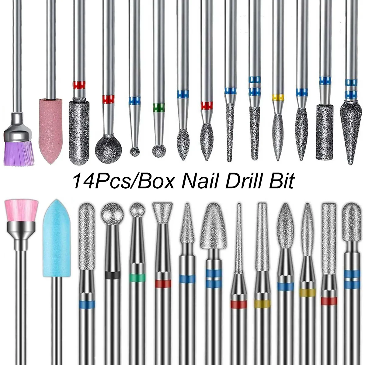 14pcs/set Nail Drill Machine Bit Nail Gel Removal Polishing Tools Pedicure Manicure Rotary Grinding Buffer Polisher
14pcs/set Nail Drill Machine Bit Nail Gel Removal Polishing Tools Pedicure Manicure Rotary Grinding Buffer Polisher