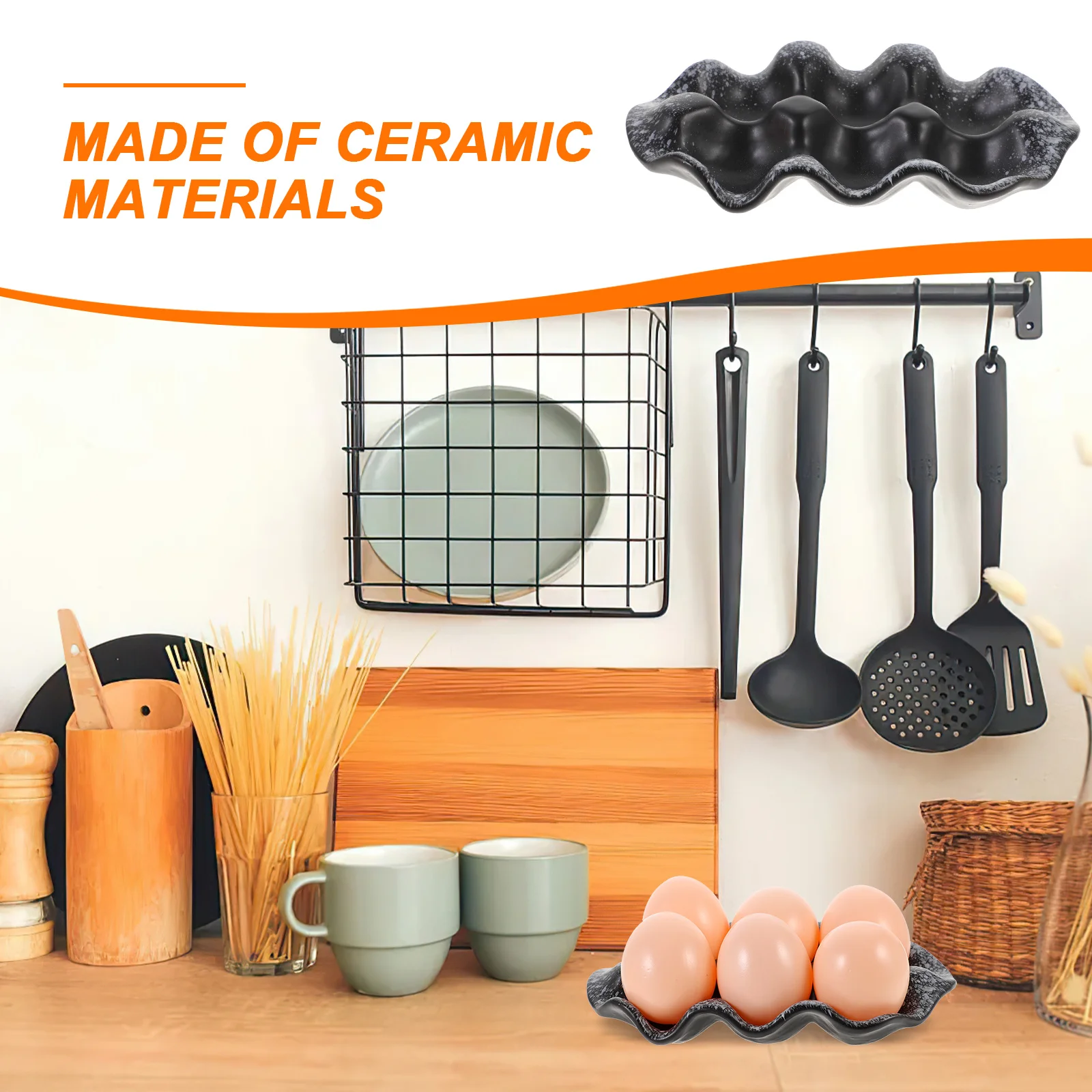 Ceramic Egg Tray with Simple Design for Countertop Storage Holder Protects Fresh Eggs Home Kitchenware Organizer
Ceramic Egg Tray with Simple Design for Countertop Storage Holder Protects Fresh Eggs Home Kitchenware Organizer