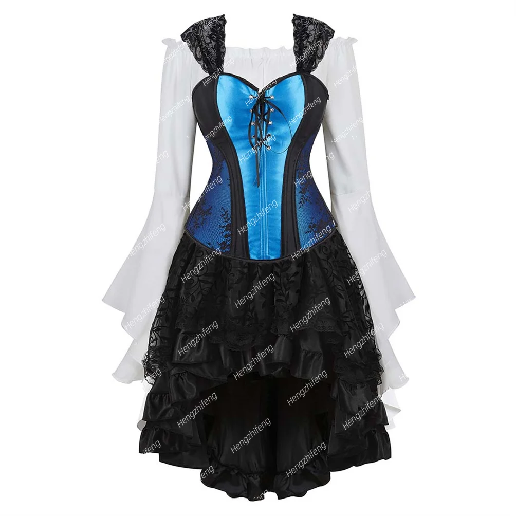 Steampunk Corset Dress Corsets Tutu Skirt 3 Piece Lace Up Bustier with Straps Vintage Corsage Costume Plus Size Halloween Outfit
Steampunk Corset Dress Corsets Tutu Skirt 3 Piece Lace Up Bustier with Straps Vintage Corsage Costume Plus Size Halloween Outfit