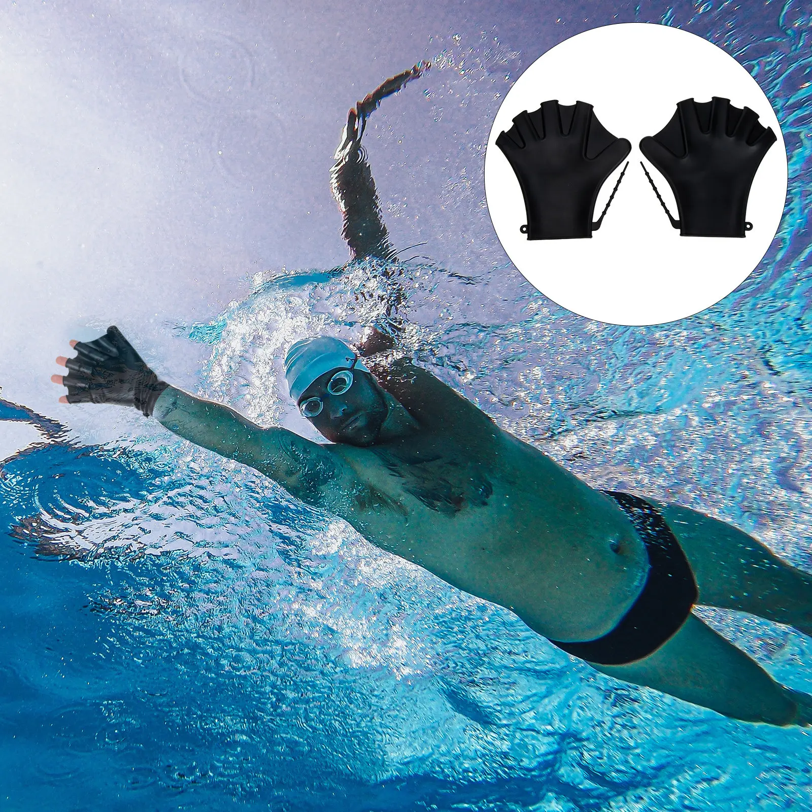 1Pair Premium Silicone Swimming Gloves Adjustable Fit for Water Fitness Swim Laps Diving Training Pool Resistance Gloves
1Pair Premium Silicone Swimming Gloves Adjustable Fit for Water Fitness Swim Laps Diving Training Pool Resistance Gloves