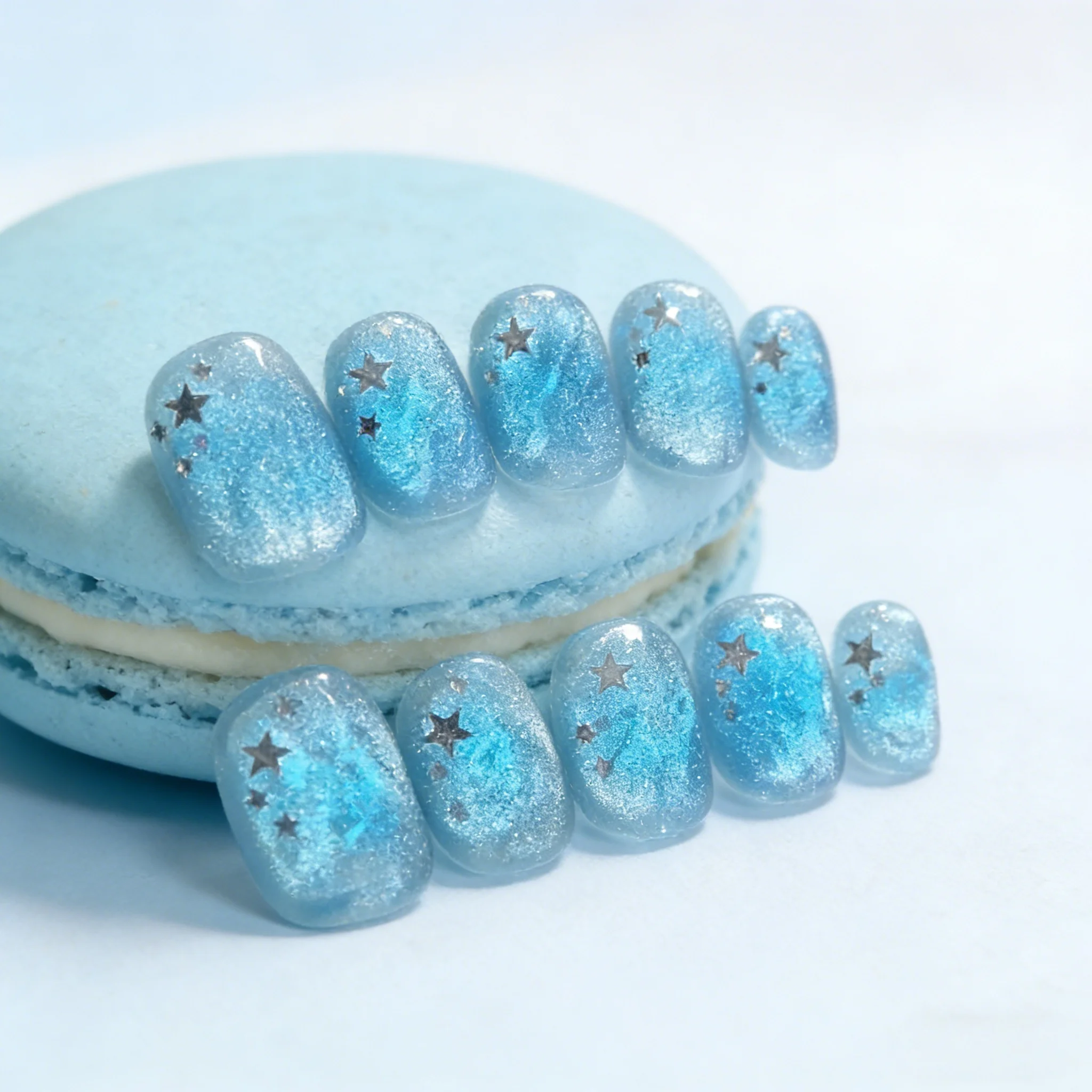 10pcs Ice Blue Cat's Eye Handmade Nails Crystal-Clear Textured Stars Press-on Nails Short Square Fake Nail for Women&Girl
10pcs Ice Blue Cat's Eye Handmade Nails Crystal-Clear Textured Stars Press-on Nails Short Square Fake Nail for Women&Girl